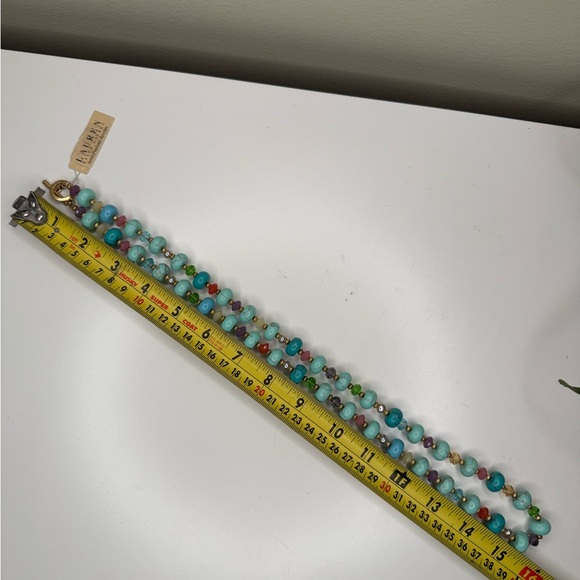 Vintage Lauren Ralph Lauren Semi Precious Bead Necklace Turquoise Boho Statement - Picture 8 of 8